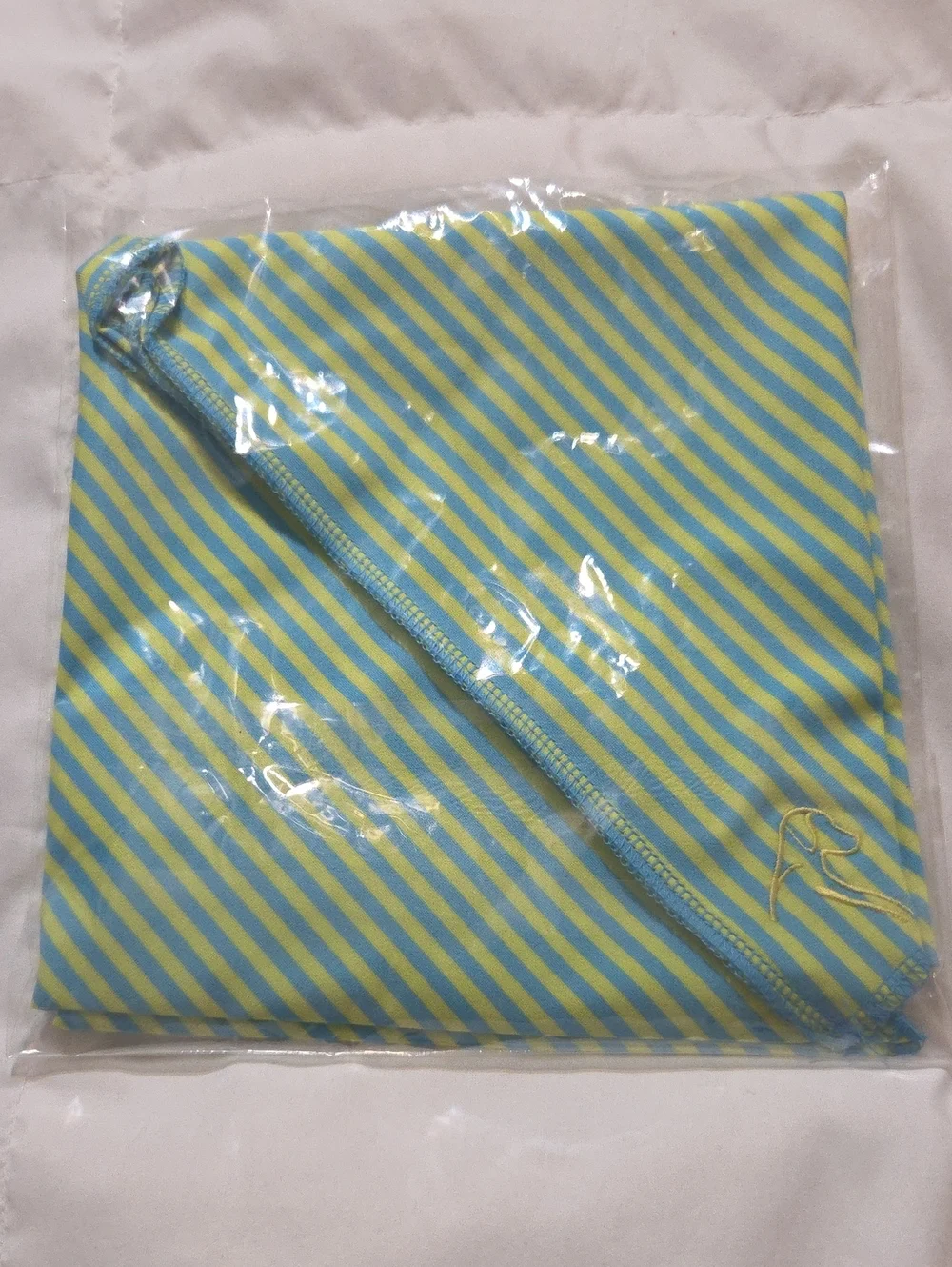 Rhoback Lime Green & Light Blue Striped Dog Bandana
